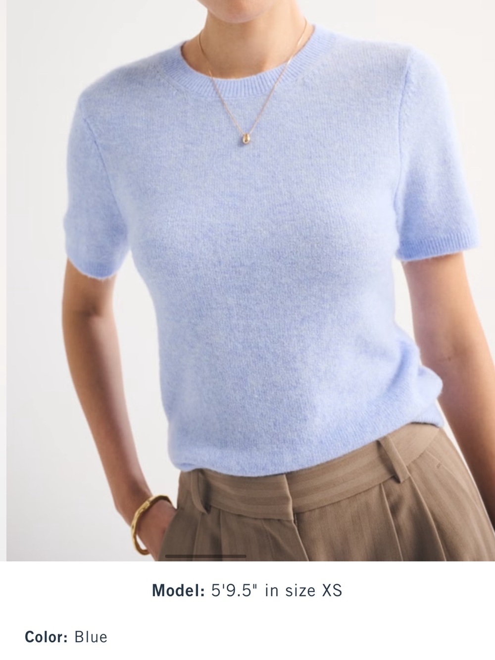 BRAND NEW: Abercrombie & Fitch Short Sleeve Crewneck Top - Light Blue size: M - Picture 3 of 7
